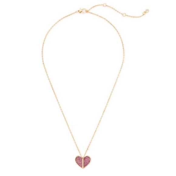 KATE SPADE • Heritage Heart Pink Glitter Necklace Earrings Set - Picture 4 of 8